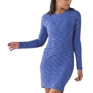 Blue Long Sleeve Mini Dress